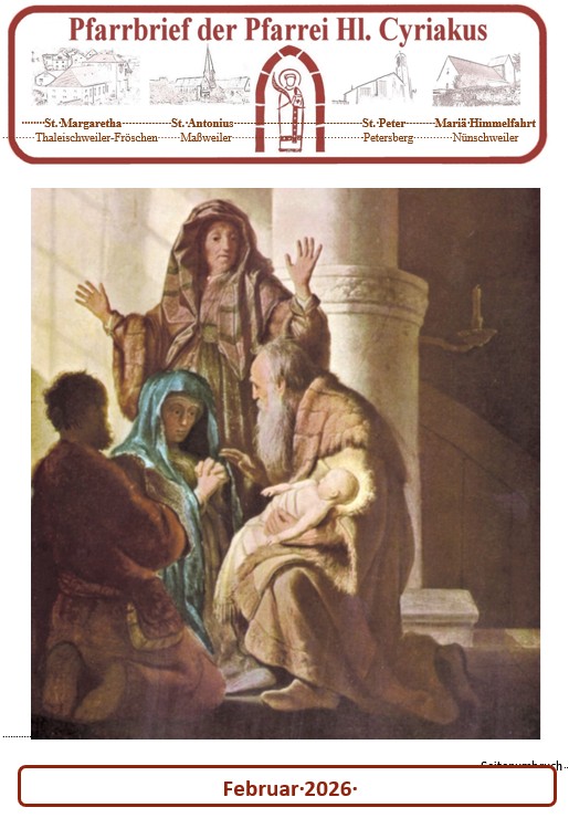 Titelseite Pfarrbrief Pfarrbrief Heiliger Cyriakus